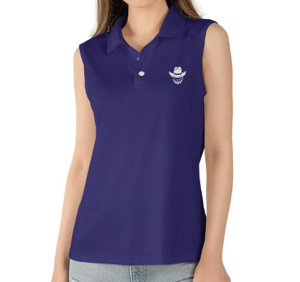 Women's sleeveless Solid Navy Polo