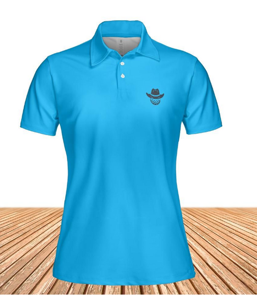 Women's Solid Light Blue Polo