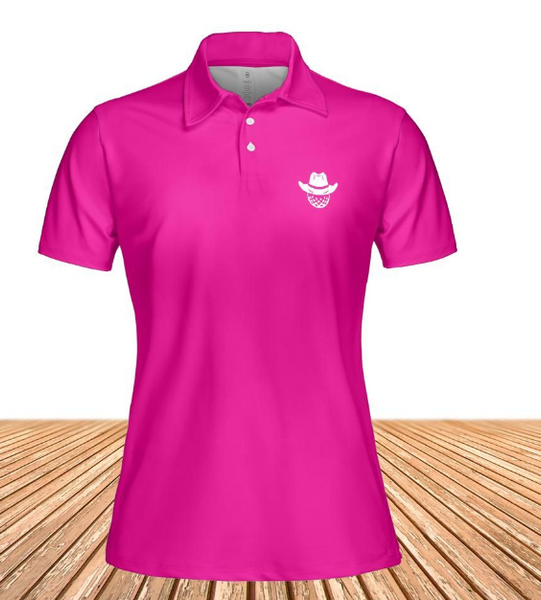 Women's Solid Pink Polo