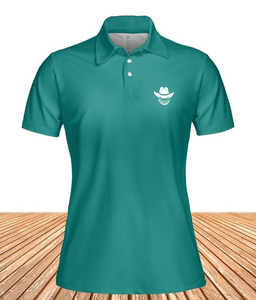 Women's Solid Teal Polo