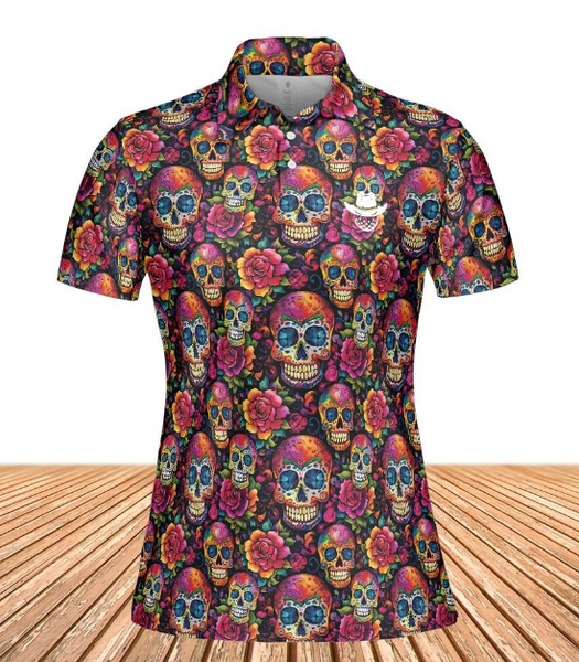 Womens Sugar Skulls and Flowers