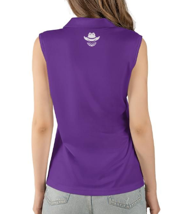 Women's sleeveless Solid Purple Polo