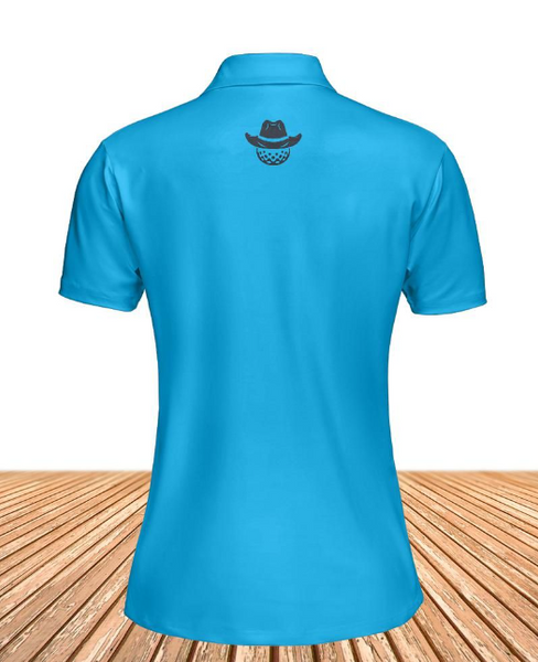 Women's Solid Light Blue Polo