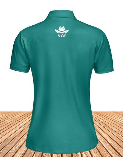 Women's Solid Teal Polo