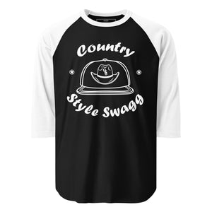 Country Style Swagg Black 3/4 sleeve raglan shirt